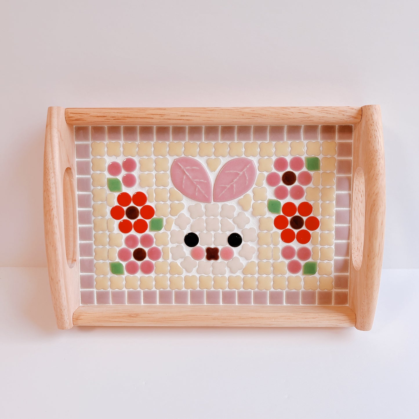 カフェトレイ/うさぎとお花