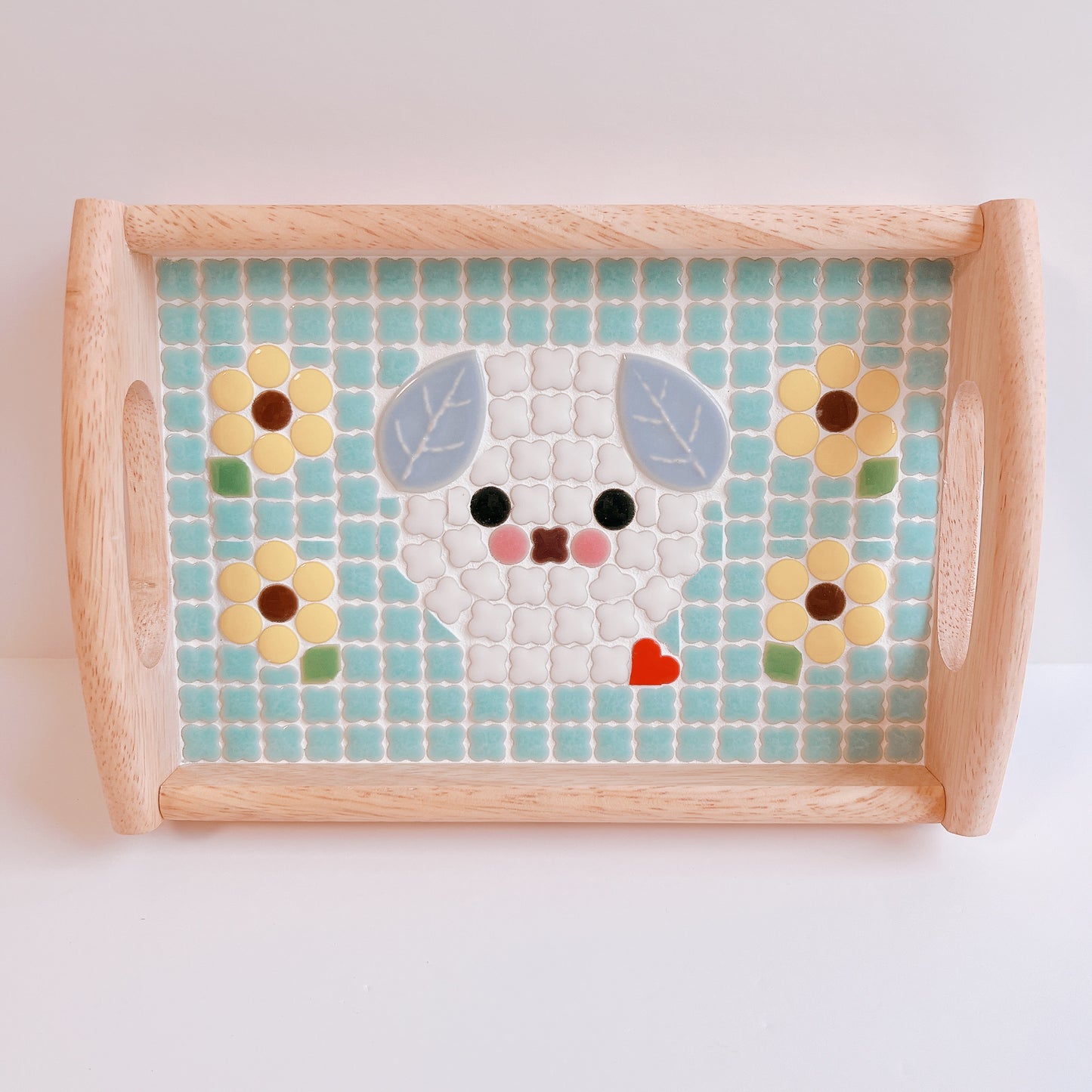 カフェトレイ/わんちゃんとお花