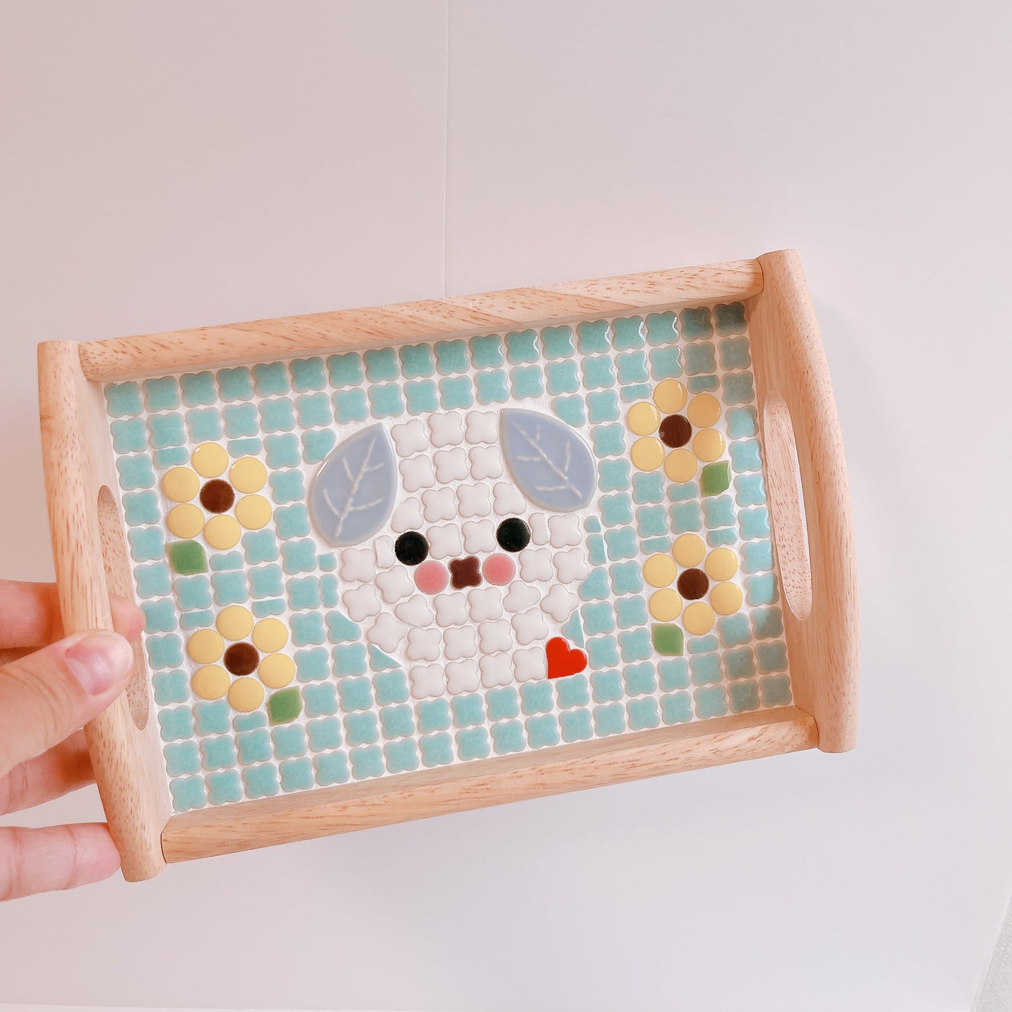 カフェトレイ/わんちゃんとお花