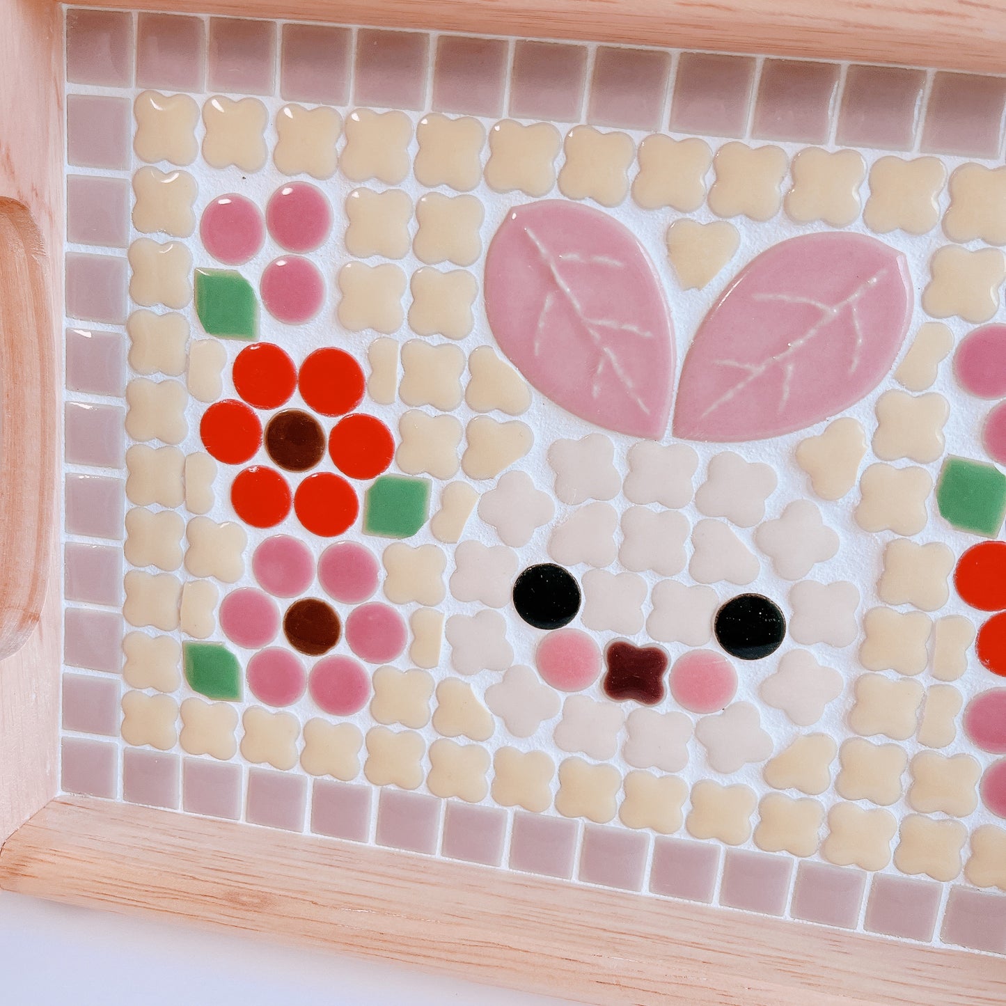 カフェトレイ/うさぎとお花