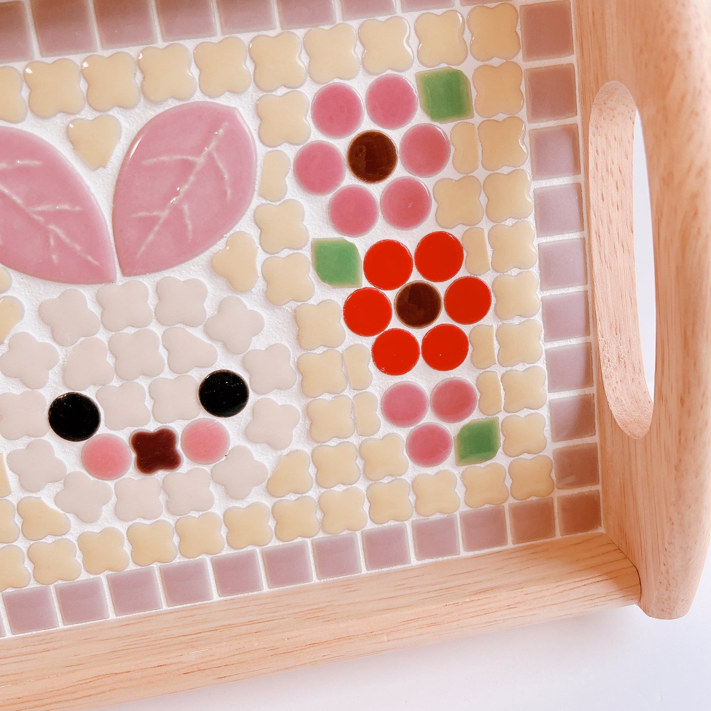 カフェトレイ/うさぎとお花