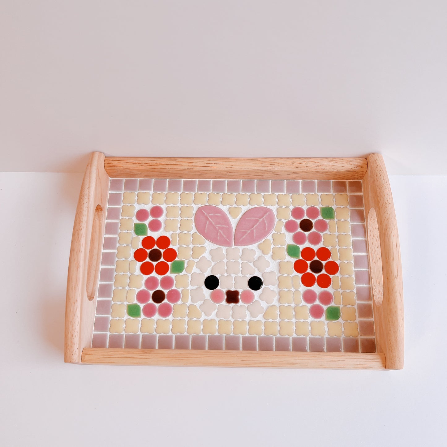 カフェトレイ/うさぎとお花