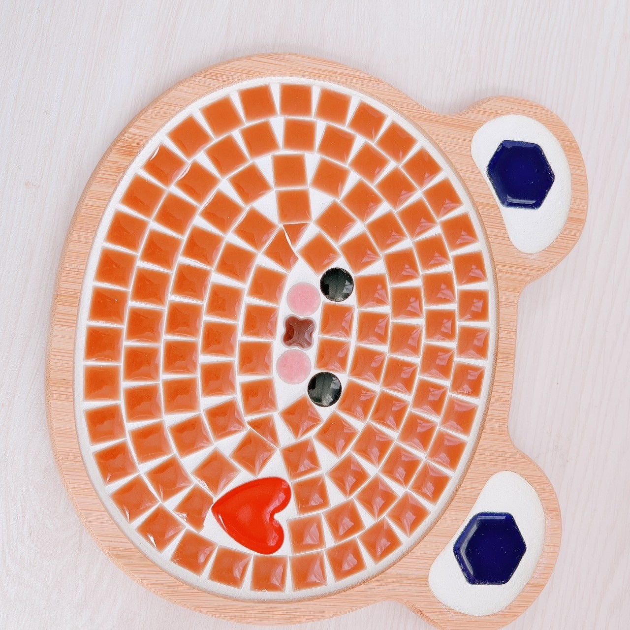 くま鍋敷き 茶 ハート