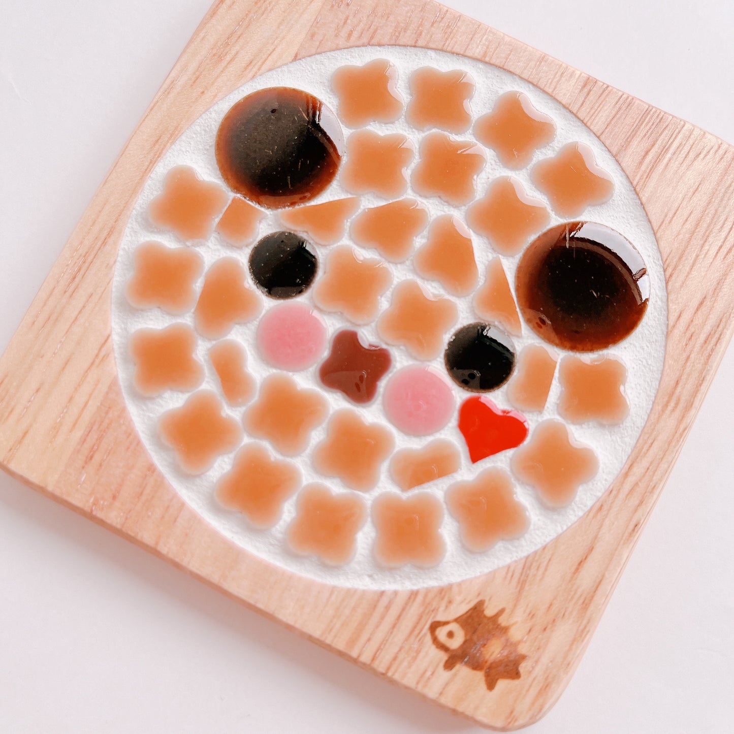 Square coaster/brown bear