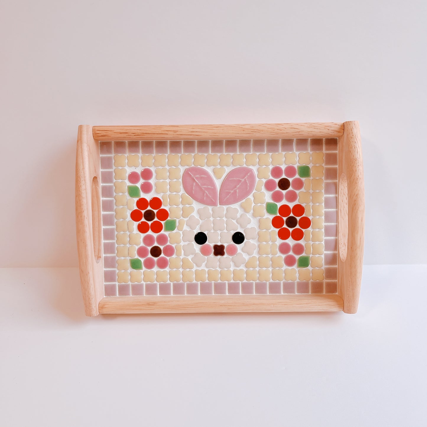 カフェトレイ/うさぎとお花