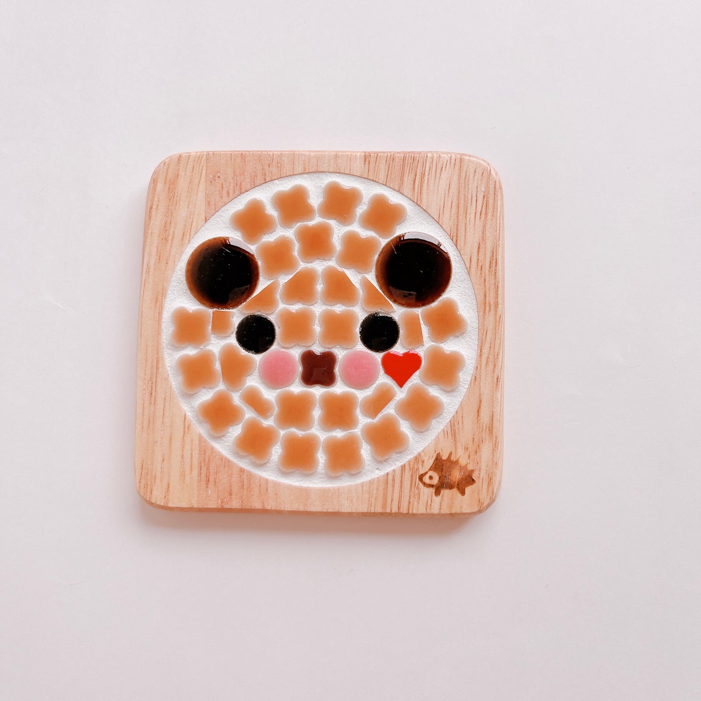 Square coaster/brown bear