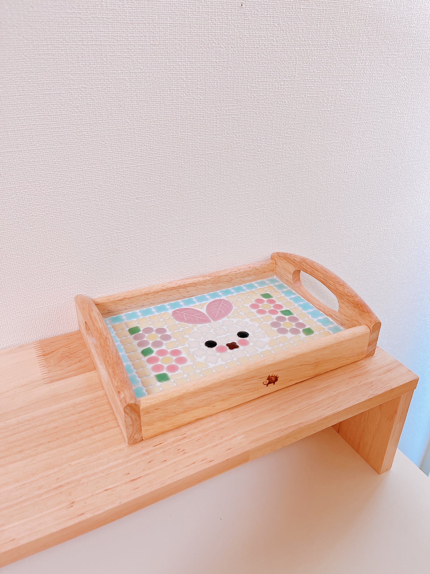 カフェトレイ/うさぎとお花